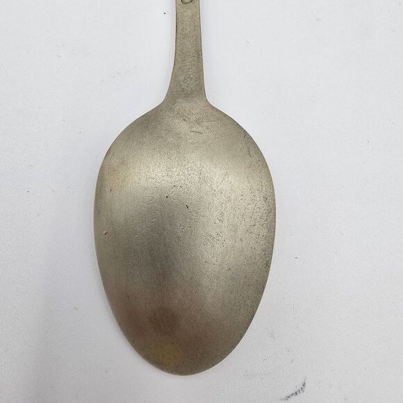 Antique Pewter Commemorative Spoon Nathan Scene Handle Statue Decorative Detail - Picture 5 of 6